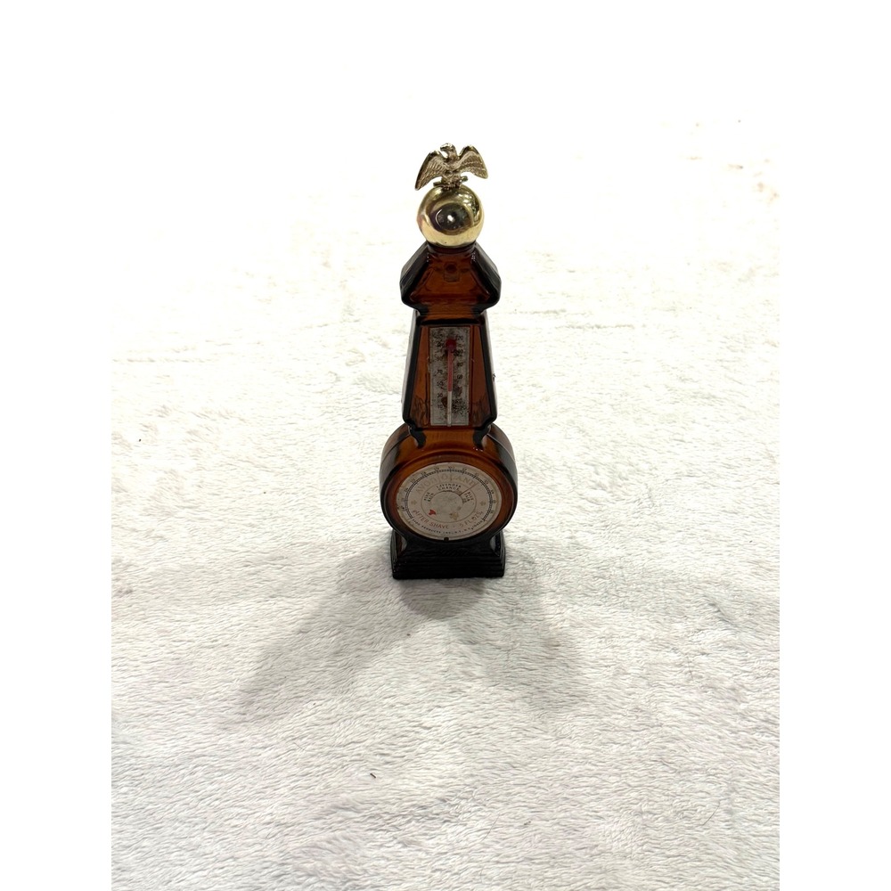 Vintage Avon Oland After Shave Amber Glass Barometer Bottle Eagle Topper 5oz